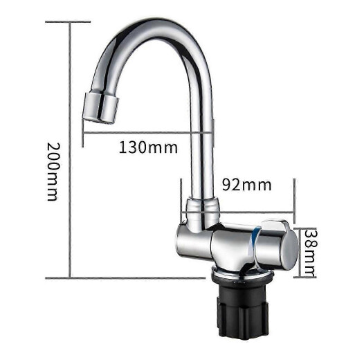 Foldable 360-Degree Rotating Kitchen Sink Faucet, Single Handle Hot/Cold Water Mixer Tap 2