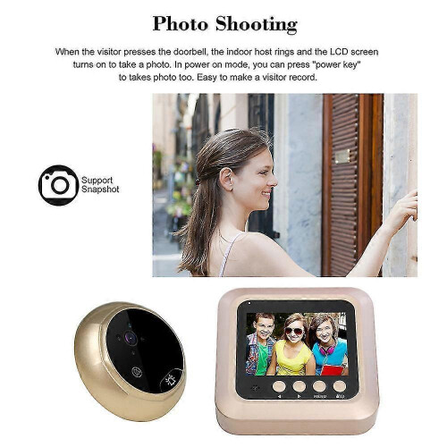 Digital Peephole Camera with Wide-Angle Lens, LCD Screen, Battery-Powered 2
