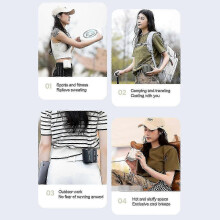 (White) Portable Clip-On Wearable Fan with USB Rechargeable for Shirts & Clothing, Personal Air Cooler