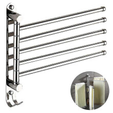 Stainless Steel Swivel Towel Rail Wall-Mounted with 180-Degree Rotation