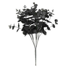 Artificial Black Eucalyptus Silk Flowers 20 Heads Fake Plant Branches for Wedding Decor