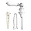Ceramic Zinc Alloy Toilet Cistern Lever Flusher - Universal Replacement Handle with Chain 1