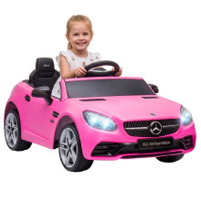 Benz SLC 300 Licensed 12V Kids Electric Ride On, with Music, Remote Control, LED Headlights, Horn, Pink