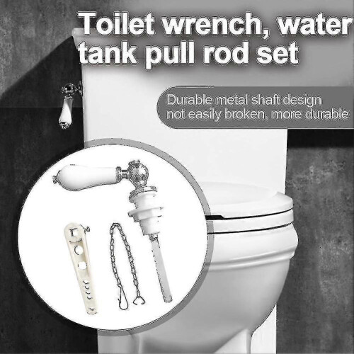 Ceramic Zinc Alloy Toilet Cistern Lever Flusher - Universal Replacement Handle with Chain 1