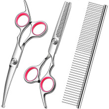 Professional Dog Grooming Scissors Kit with Safety Round Tips, Stainless Steel Pet Shears Set