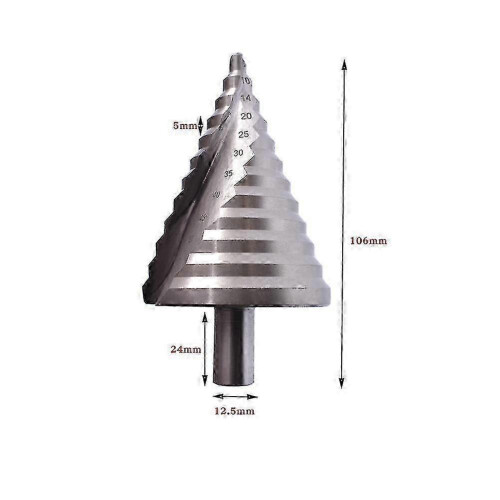 6-60mm Hss Step Drill Bit Spiral Conical Slot Countersink 12 Steps Zekai 1