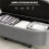Velvet-Feel Half Circle Storage Ottoman - Dark Grey 6