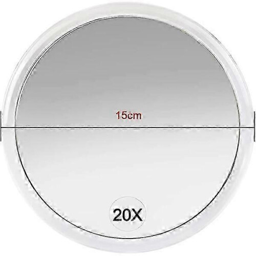 20X magnifying mirror with suction cups (15 cm round) - Perfect fo 2