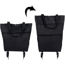 Foldable Shopping Trolley, Collapsible Two-stage Zipper Foldable Shopping Bag With Wheels Foldable Shopping Trolley For Fruit, Vegetables, Shopping