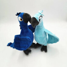 (Dark blue parrot, as the picture) Realistic Parrot Plush Toy Macaw Stuffed Animal Standable Bird Doll Rio 2 Inspired Gift for Kids Collectors 35cm