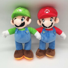 (Red, 25cm) Super Mario Plush Toy Mushroom Brother Doll Cartoon Game Mario Stuffed Animal Soft Cute Pillow Birthday Gift 30cm