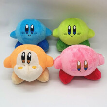 (Blue, 15cm) Kirby Plush Toy Cute Anime Game Doll Kawaii Chubby Stuffed Animal Claw Machine Prize Figure 30cm