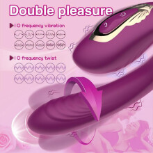 (Twisted c-shaped clip rose red) Wireless Remote Control C-Shape Clitoral Vibrator Dual Head Wearable Couples Vibrator for Women