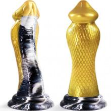 (Gold) Cobra Alien Realistic Dildo for Women, Large Silicone Curved Soft Manual Vibrator with Suction Cup