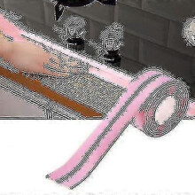 (2.2cm x 320cm, Pink) Waterproof Self-Adhesive PVC Sealing Tape for Kitchen Bathroom Wall Floor
