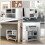 (White, Particle Board) 3-Drawer Printer Stand on Wheels - White 7