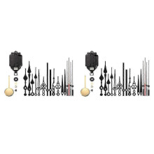2x Diy Wall Clock Pendulum Movement Mechanism with 6 Pairs Hands Quartz Repair Shaft for Craft Fram