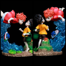 (Introduction and introduction) Ponyo and Sosuke Box Set Figure Statue Scene Model Premium Quality Anime Collectible Desk Decor
