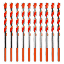 Carbide Drill Bit Set 10-Piece for Tile, Concrete, Brick, Glass - 6mm Orange