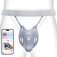 (black) APP Remote Control Penis Trainer Vibration Massage Male Masturbator Enlarger Wearable Cock Ring