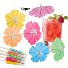 (50pcs) Mini-Cocktailschirm, kleiner Getränke-Zahnstocher, eleganter Cocktail-Pick, Cupcake-Dekoration, tropische Party-Dekoration,