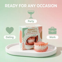Immediate Suitable for Adult Missing Teeth - Adjustable Upper & Lower Braces, Natural Reusable Plastic Teeth Veneers