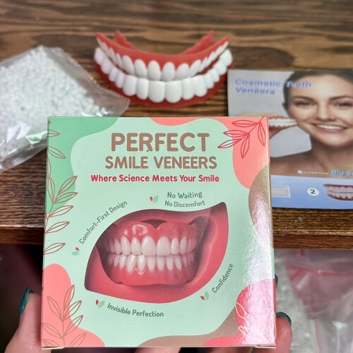 Immediate Suitable for Adult Missing Teeth - Adjustable Upper & Lower Braces, Natural Reusable Plastic Teeth Veneers 1