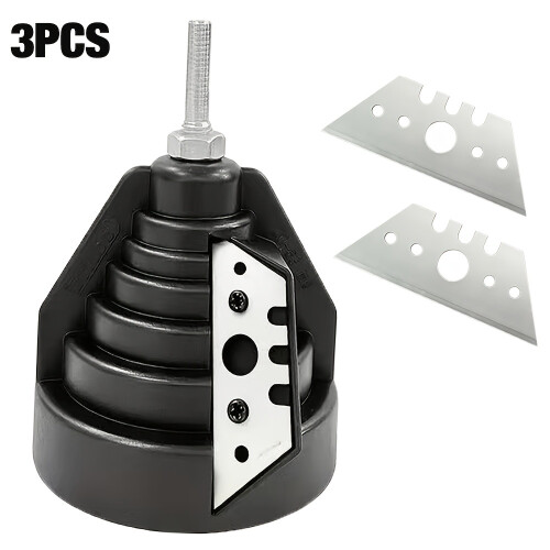 3pcs Pipe Chamfering and Deburring Reamer Set Includes 2 Replacement Blades, a Heavy-duty External Deburring and