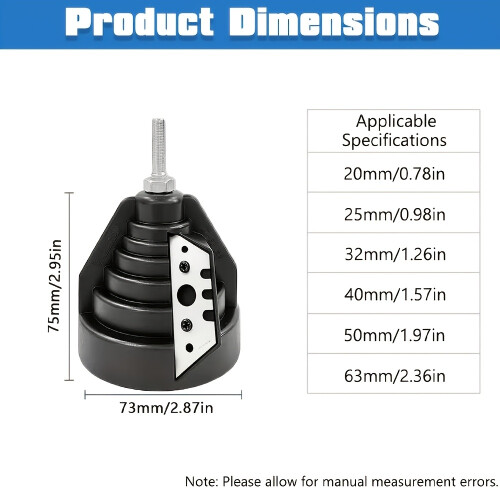 3pcs Pipe Chamfering and Deburring Reamer Set Includes 2 Replacement Blades, a Heavy-duty External Deburring and 2