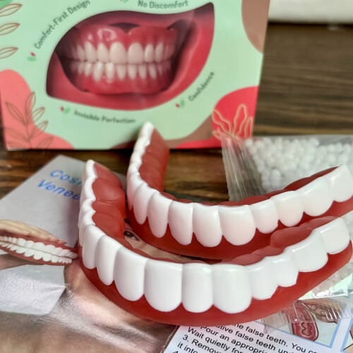 Immediate Suitable for Adult Missing Teeth - Adjustable Upper & Lower Braces, Natural Reusable Plastic Teeth Veneers 2