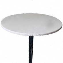 (140CM, white) Waterproof and Elastic Table Cover with 60-130cm Diameter Available in 6 Colors