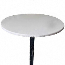(130CM, white) Waterproof and Elastic Table Cover with 60-130cm Diameter Available in 6 Colors