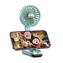 (B, Blue) Mini Handheld fan Portable small fan hanging neck fan USB rechargeable small desktop fan Mobile phone holder fan
