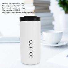 Isolier-Kaffeetasse 400ml aus Edelstahl weiß