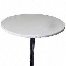(90CM, white) Waterproof and Elastic Table Cover with 60-130cm Diameter Available in 6 Colors
