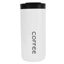 Kaffeebecher aus Edelstahl Vakuum 400ml weiß