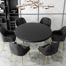 (130CM, black) Waterproof and Elastic Table Cover with 60-130cm Diameter Available in 6 Colors