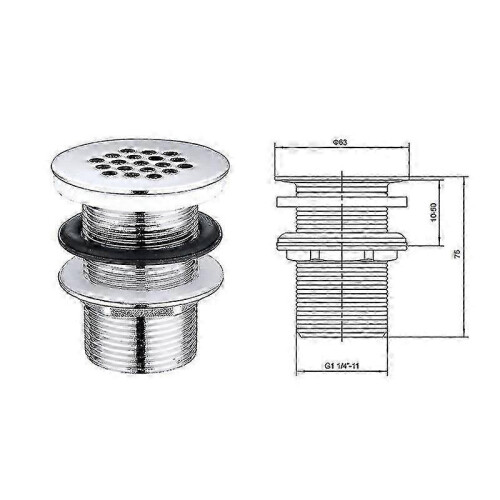 Designer brass sink drain, chrome