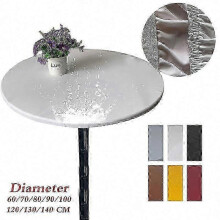 (60CM, black) Waterproof and Elastic Table Cover with 60-130cm Diameter Available in 6 Colors