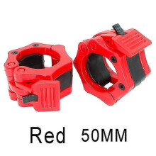 (Red-50mm) 2pcs/lot Barbell Lock 25mm 28mm 30mm 50mm Barbell Collars Clip Dumbbell Lock Weight Lifting Barbell Clamps Fitness Body Building