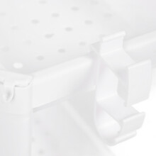 Weißes Turmregal aus Kunststoff, 4 Ebenen, rollbar