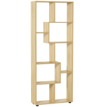 Bookshelf, Tall Bookcase, Room Divider, 8 Cube Storage Unit, Living Room, Bedroom, Home Office, 70 x 24 x 178 cm, Natural