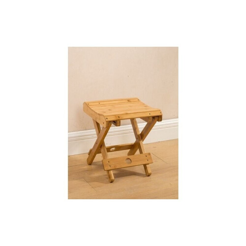 Bamboo Folding Stool Small Portable Bench Shower Stool Suitable for Bathroom Sauna Spa Height 31.5cm 1