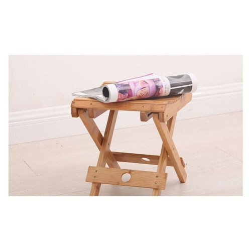 Bamboo Folding Stool Small Portable Bench Shower Stool Suitable for Bathroom Sauna Spa Height 31.5cm 2