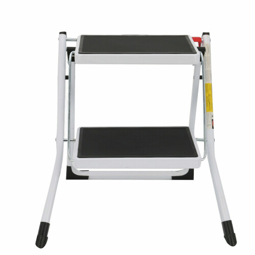 KITCHEN DIY HOME DOUBLE FOLDING 2 STEP STOOL LADDER ANTI-SLIP RUBBER MAT 2
