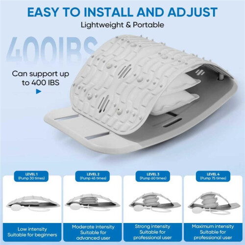 Back Stretcher Lumbar Support Board Adjustable Air Compression Home Use 2