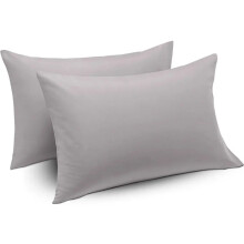 (Silver) Pack of 2 Pillowcase Housewife microfiber Pillowcover Pillow Cases Available in 8 colours - Soft Microfibre Pil