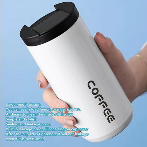 Isolierbecher mit Vakuumtechnik 400ml weiß