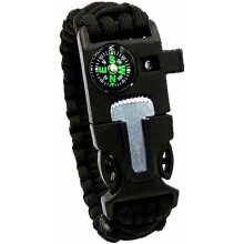 Paracord Survival Bracelet Black Outdoor Hiking Camping Travel Wristband
