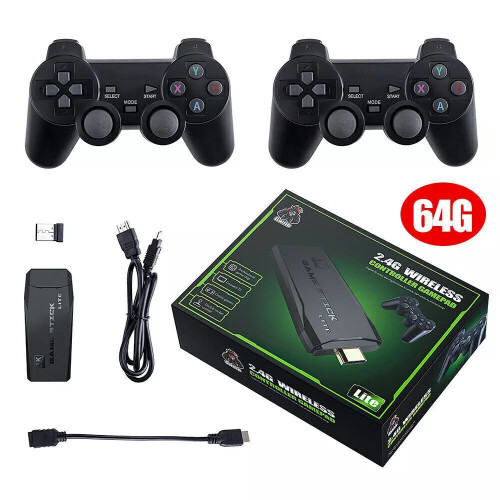 64G 20000+ Retro Games Video Game Console TV Stick 4K HDMI Wireless Controller~